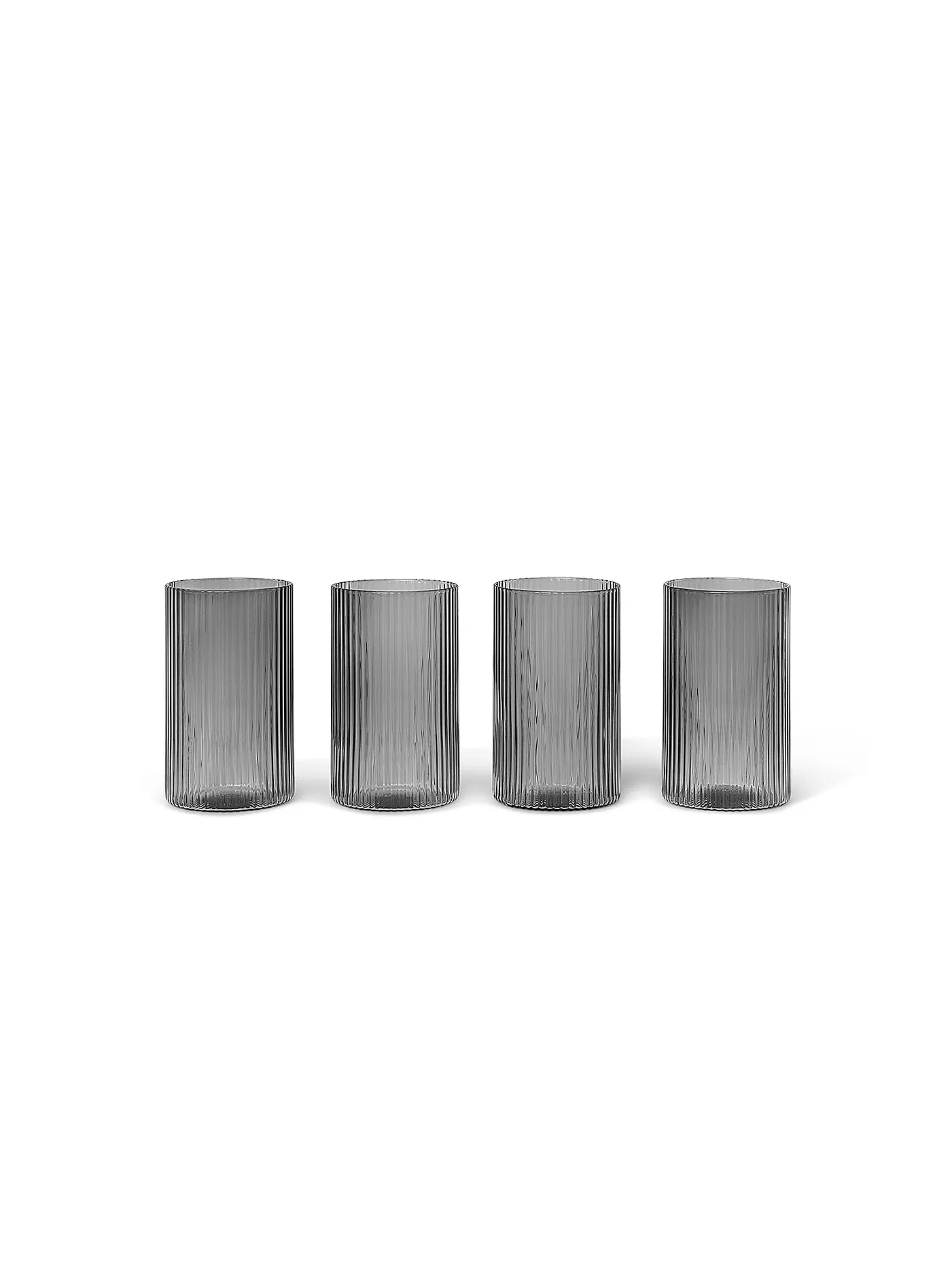FERM LIVING | Gläser 4er Set RIPPLE Smoked Grey | 